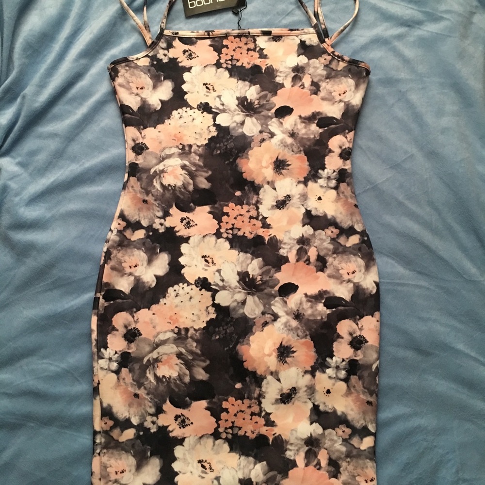 Floral print bodycon dress from boohoo